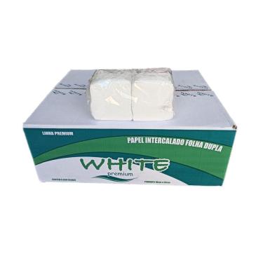 Imagem de Papel Intercalado 10cm x 21cm folhas dupla - White Premium 100% celulose - Caixa com 8....