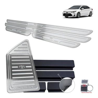 Imagem de Soleira + Descanso De Pé Corolla Xei 2020 Prata Alto Relevo