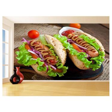 Imagem de Papel De Parede Alimento Dogão Cachorro Quente 3,5M Al468