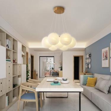 Imagem de Lustres Grandes Interiores Sputnik Bubble Globe 13-Light Branco Pequeno Globo de Vidro Luminária Pendente Moderna Lustre de Teto para Sala de Estar Sala de Jantar Quarto Soquete G9 Incluído