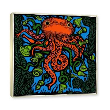 Imagem de Moldura de champanhe. Impressões Raoul Dufy, (Oktopus), pôster de viagem vintage, arte impressionista, imagem de arte de parede em tela para decoração de casa. 40 x 40 cm-15,7 x 15,7 pol