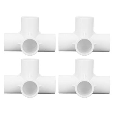 Imagem de 20Mm T Stück Pvc Rohr 4 Way T 10Pcs 4 Way Pvc Fitting Conector de Tubo de Cotovelo Kit de Conjunto de Saída de 25Mm para Conexão de Móveis 4 Way 3/4-Inch Tee Pvc Fitting (Branco)
