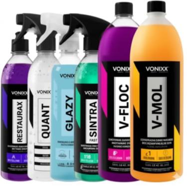 Imagem de Kit V-Mol 1,5l Vonixx V-Floc 1,5l Vonixx Sintra Fast 500ml Vonixx Glazy 500ml Vonixx Quant 500ml Vonixx Restaurax 500ml Vonixx