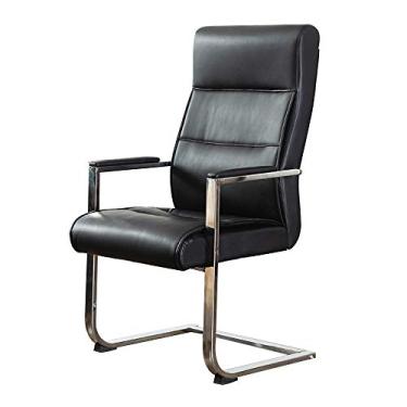 Imagem de UISLA Computador PU Couro Executivo Arco Pé Ergonômico Mesa de Escritório Uma Peça Apoio de Braço Computador com Costas Altas para Escritório Sala de Reunião