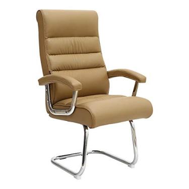 Imagem de UISLA Bolsa de assento ergonômica para computador com mola embutida de couro sintético com encosto alto para mesa computador executivo para escritório sala de reuniões