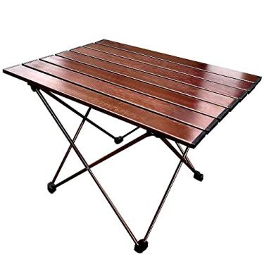 Imagem de Mesa de acampamento portátil ultraleve dobrável de liga de alumínio, mesa de jantar ao ar livre para festa, piquenique, churrasco (D conforme mostrado)