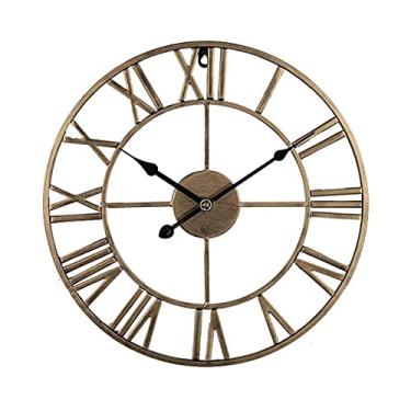 Imagem de EHVYBDX Relógio de parede, relógio de parede externo à prova de intempéries, relógios de parede de jardim retrô, ornamentos de jardim de ferro ao ar livre, numerais romanos, temporização precisa