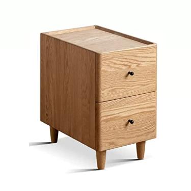 Imagem de Sofá mesa de cabeceira doméstica armário de armazenamento ultra-estreito moderno minimalista quarto gaveta dupla armário armário mesa pequena (A-30 * 45 * 48,3 cm)