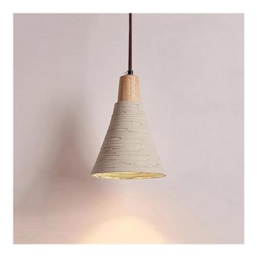 Imagem de Luzes pendentes em forma de sino Wabi Sabi japonês, estilo creme, compatível com restaurante B & B Bar, lustre de decoração fresca compatível com lâmpada pendente de teto de LED de cabeceira de mesa