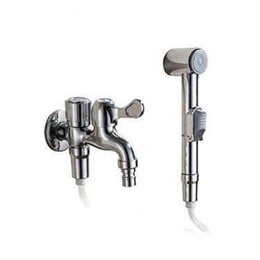 Imagem de MINJING Compatível com vaso sanitário de banheiro com suporte de parede e suporte de bidê - conjunto multifuncional de pistola de spray de vaso sanitário para máquina de lavar