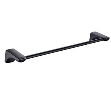 Imagem de Toalheiro preto suporte de toalha montado na parede cabide de toalha autoadesivo sem perfuração aço inoxidável para banheiro, banheiro B50 cm ()