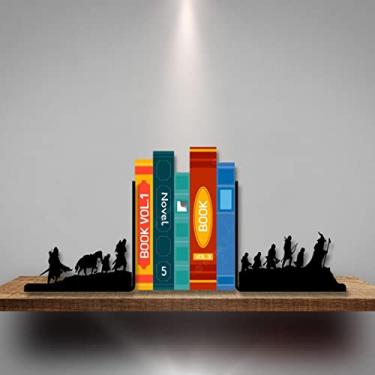 Imagem de Geek Marketplace - Aparador de Livros Sociedade do Anel - Senhor dos Anéis - Acrílico Preto Brilhante - 1 Unidade