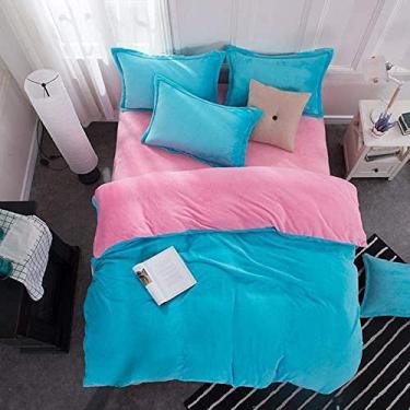 Imagem de Jogo de lençol de flanela de veludo, flanela grossa, dois lados, cor sólida, jogo de cama com capa quente de inverno - Ydl23_Twin Size 3 peças (Ydl13 Queen size 4 peças)