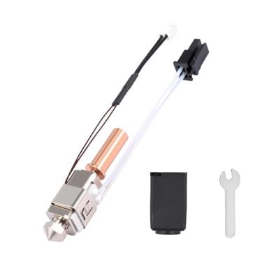 Imagem de Kit Hot End Kit de cabeça de impressão de aquecedor de cerâmica com bocal termistor de tubo de aquecimento fácil de instalar para impressora 3D (preto)