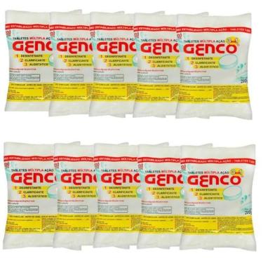 Imagem de Kit 10 - Cloro Tablete Multipla Ação 3x1 - Genco 200g