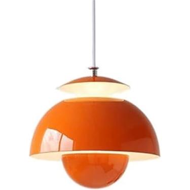 Imagem de Luz Suspensa De Estilo Moderno Nórdico, Luminárias De Montagem Embutida, Abajur De Lâmpada Pendente De Metal De Personalidade Criativa, Lustre De Decoração De Hotel De Barbear, Orange