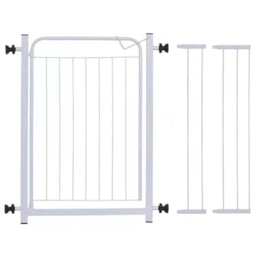 Imagem de Portao Grade Para Cachorros Cercado Pet Ajustavel 78cm Ate 153cm Protecao Segura Para Caes e Criancas(Branco 78cm A 113cm)