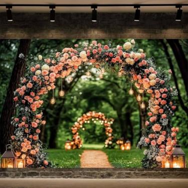 Imagem de Pano de fundo de casamento floresta, jardim encantado, rosa, flores, floral, dia das mães, dia dos namorados, meninas, mulheres, cenário fotográfico, aniversário, cerimônia, fundo para noivas