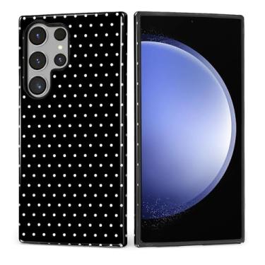Imagem de MQJCYB Capa para Samsung Galaxy S23 Ultra, híbrida, resistente, 2 em 1, proteção robusta à prova de choque, brilhante, capa para Samsung Galaxy S23 Ultra Polka Dot Aesthetics, preta