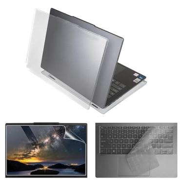 Imagem de uconsmimo Conjunto de capas de laptop para 2025 IdeaPad Slim 5 Gen 10 35.6 cm, resistente a arranhões e quedas, capa protetora transparente fosca + capa de teclado + película de tela