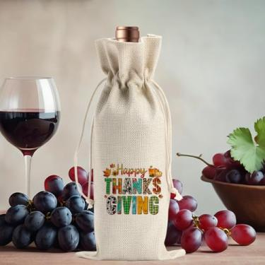 Imagem de Happy Thanking Pumpkin Autumn Gift for Friends Coleges, Family Women Men Gifts for Funny Party Wine Bags