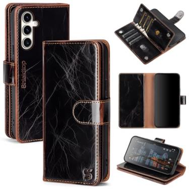 Imagem de Shieldtop Capa carteira compatível com Samsung Galaxy S23 5G com porta-cartão, mulheres homens com bloqueio de RFID, capa protetora flip TPU com compartimentos para cartão de crédito, capa de telefone