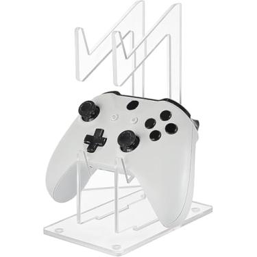 Imagem de Universal Dual Controller Holder, Transparent Acrylic Game Controller Display Stand, Detachable Gamepad Desktop Stand for Display and Organization, Double-Layered