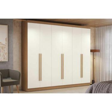 Imagem de Guarda Roupa Casal 6 Portas e 3 Gavetas T580 Canela/Off White - Kappes
