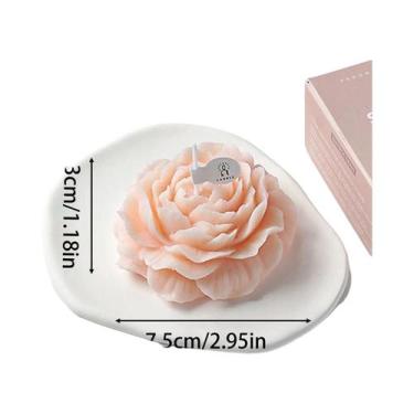 Imagem de Vela Aromática 3D Em Forma De Flor De Peônia, Decoração De Casamento, 