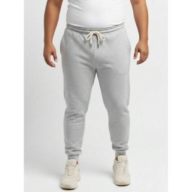Imagem de Calça de Moletom Masculino Plus Size Jogger Tecido Flanelado com Bolso Cinza-Masculino