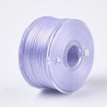 Imagem de 50 jardas/rolo 0,1 mm corda de nylon lilás chinês nó corda amizade corda corda para artesanato DIY Kumihimo pulseiras macramê fabricação suprimentos