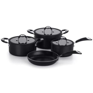 Imagem de Jogo Panelas Dom 4 Peças Preto Antiaderente Multiflon