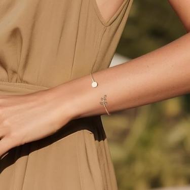 Imagem de Pulseira feminina banhada a ouro, pulseiras delicadas de zircônia cúbica, presente de joias para festivais de verão.