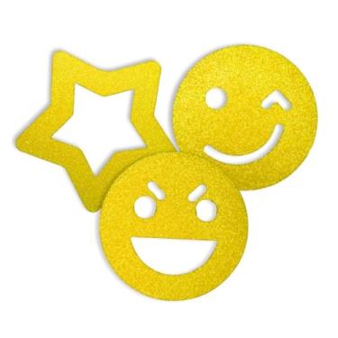 Imagem de Kit 06 Enfeite Mural Aplique Decoração Painel Eva Emoji 40cm (Variados)