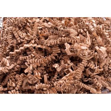 Imagem de Stephanie Imports Feito nos EUA 3 camadas de papel desfiado cortado enrugado 900 g (Brown Kraft)