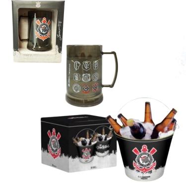 Imagem de Kit Balde Alumínio Gelo Alça Reforçado +Copo Caneca Gel