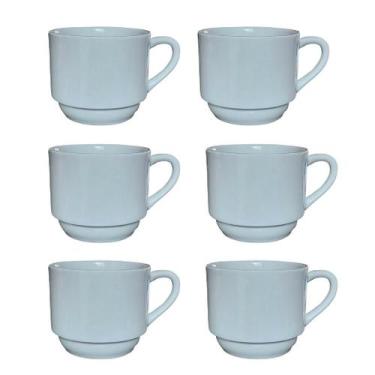Imagem de Jogo de 6 Xícaras de Café/Chá de Porcelana Branca - 200ml - Antilope D