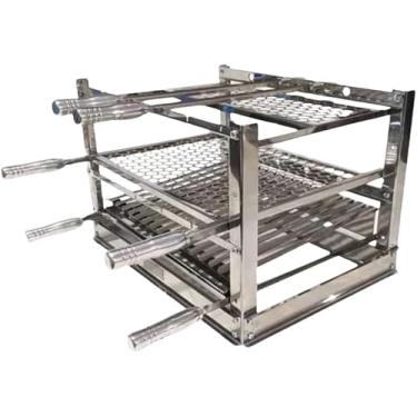 Imagem de Kit Suporte de Churrasqueira p/Grelhas e Espetos Inox 60x45cm Grelhas + Espetos