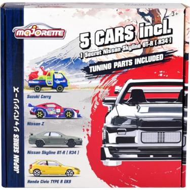 Imagem de Pack 5 Miniaturase- 1:64 - Japan Series com Nissan GT-R R34 Secreto Caixa 03 - Majorette 212051032