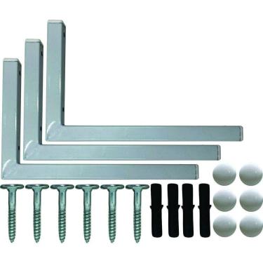 Imagem de Kit 3 Suportes Mão Francesa Cantoneira Prateira Branco 20Cm