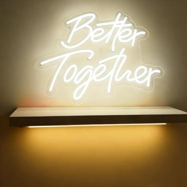 Imagem de Neonawall Better Together Neon Sign for Wall Decor Light Up Letters Led Sign Birthday Party Gifts Led Decorative Night Signs Room Decorations Supplies Party Signs Birthday Gift for Home Bedroom Dorm