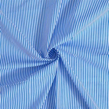 Imagem de DELORIGIN Tecido listrado azul branco 1,75 jarda popelina de algodão estampado 99 cm de largura tecido de costura de pano de algodão por jarda para decoração de Natal de Halloween roupas artesanais