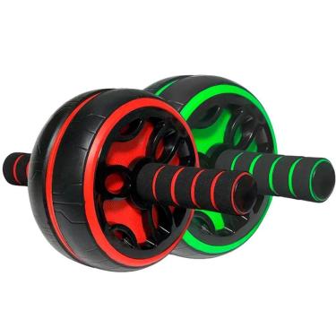 Imagem de Kit 2 Rodas Rolo Exercícios Abdominal Lombar Profissional E Tapetinho