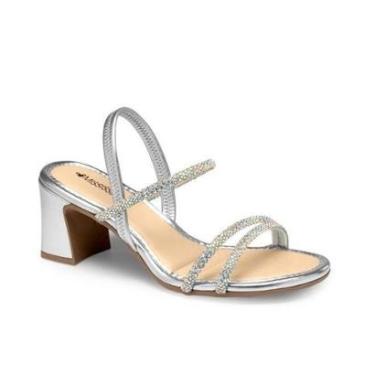 Imagem de Sandalia Feminina Mississipi Salto Bloco Medio Brilho Strass Festa Casual Ref: Mc414-Feminino