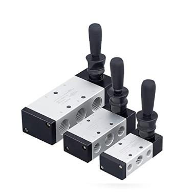Imagem de Chave de manípulo manual Interruptor de válvula de ar 4H210-08 4H310-10 4H410-15 Controle pneumático 2 posições 5 portas Puxador invertido 1/10.2 cm 1 peça (4H310-10, com encaixe de 6 mm)