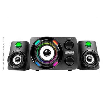 Imagem de Subwoofer Gamer K-Mex Stereo SS-9800 9.9W RMS, USB + P2, Canais 2.1, L