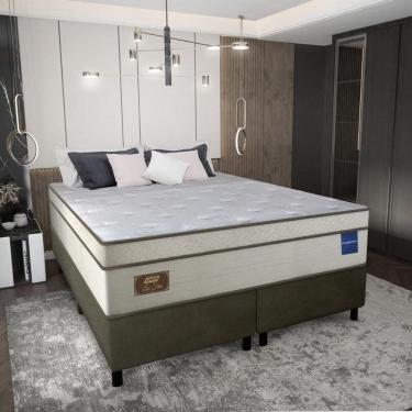 Imagem de Cama Box Conjugado Queen Com Colchão 158x73x198 Lux Firm Gazin Cr35315 Areia Marrom