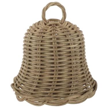 Imagem de VICASKY Pingente em forma de sino de vime, enfeite de sinos para pendurar na parede, feito à mão, para meninos e meninas, decoração de casa, conjunto de 10 peças