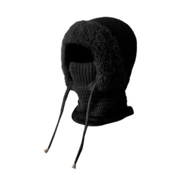 Imagem de Dynwave Gorro de inverno, protetor de pescoço, balaclava, capuz para andar a cavalo, patinar, praticar esportes como motociclismo (adulto), Preto