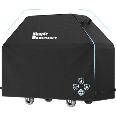 Imagem de Simple Houseware Capa de churrasqueira a gás resistente de 162 cm, poliéster 600D impermeável, resistente às intempéries